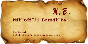 Mátéfi Bozsóka névjegykártya